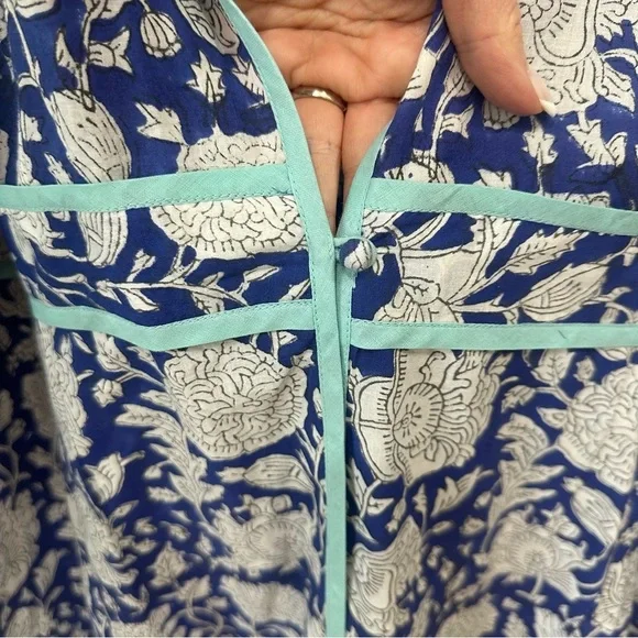 Sue Sartor Kimono Duster Blue Floral - Picture 5 of 10
